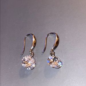 S925 Shepherds Hook Earrings with Sparkly Stones Well Made Classic Style